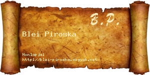 Blei Piroska névjegykártya